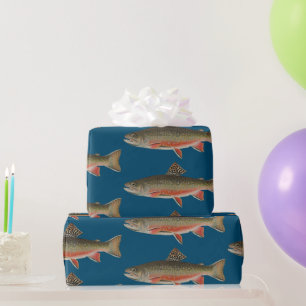 Brook Trout Fishing Theme Wrapping Paper