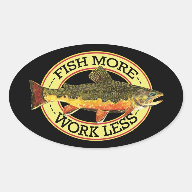 Brook Trout Fly Fisherman's Oval Sticker (Front)