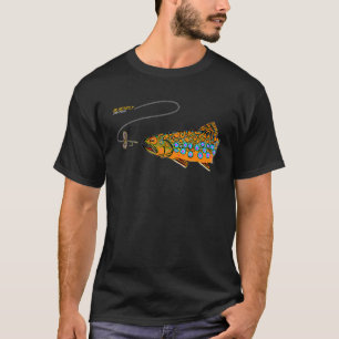 Brook Trout Fly Fishing   By Black Fly T-Shirt