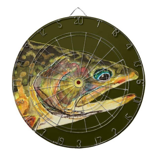 Brook Trout Fly Fishing Dartboard (Front)