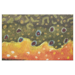 Brook Trout Fly Fishing Fabric