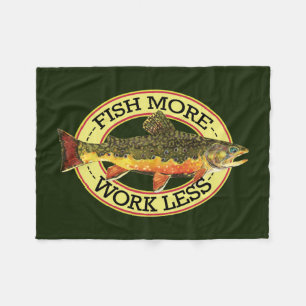 Brook Trout Fly Fishing Fleece Blanket