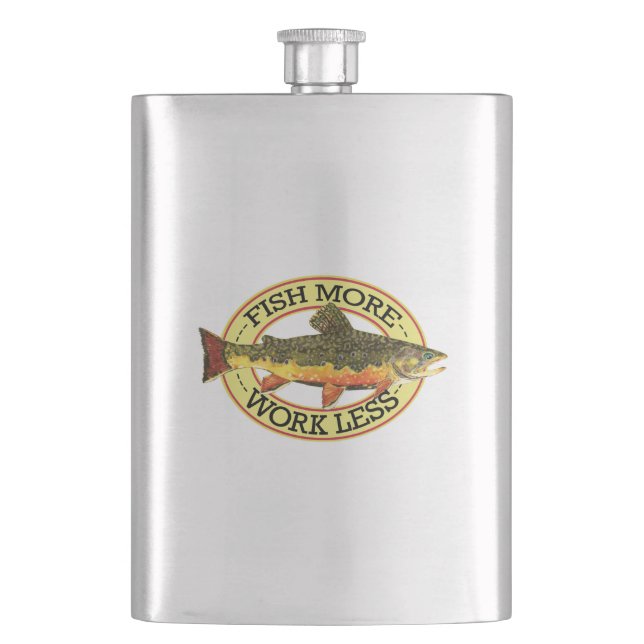 Brook Trout Fly Fishing Hip Flask (Front)