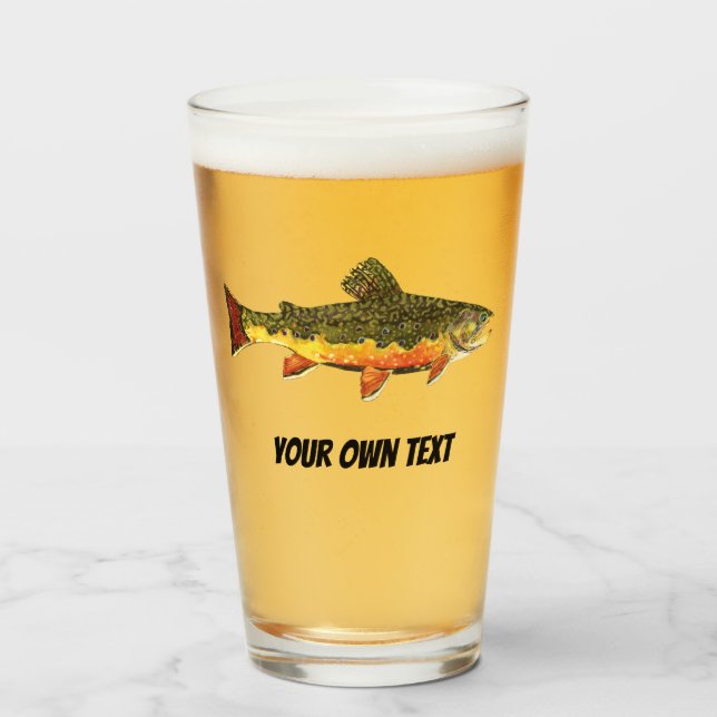 Brook Trout Fly Fishing Ichthyologist's Angler's Glass (Front Filled)