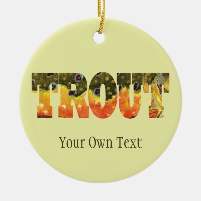 Brook Trout Fly Fishing, Ichthyology Ceramic Ornament (Front)