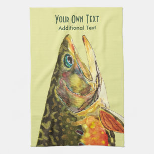 Brook Trout Fly Fishing, Ichthyology Tea Towel