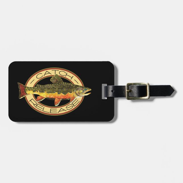 Brook Trout Fly Fishing Luggage Tag (Front Horizontal)