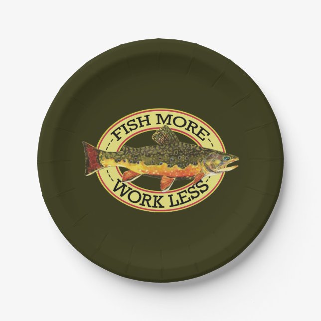 Brook Trout Fly Fishing Paper Plate (Front)
