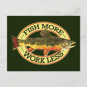 Brook Trout Fly Fishing Postcard