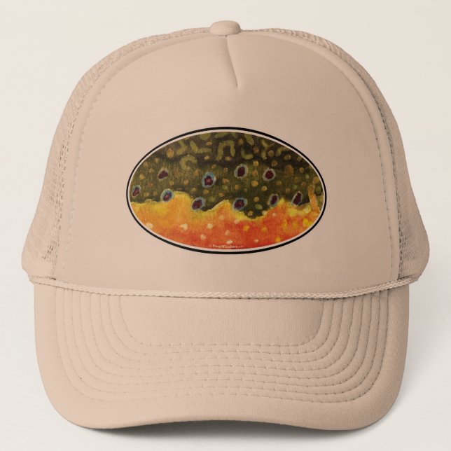 Brook Trout Fly Fishing Trucker Hat (Front)