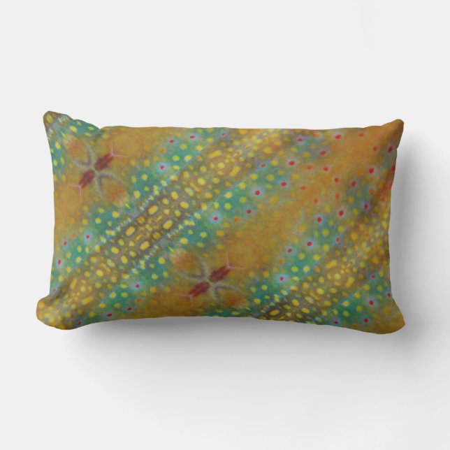 Brook  trout pattern print pattern lumbar cushion (Front)