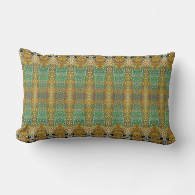 Brook  trout pattern print pattern lumbar cushion (Front)
