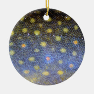 Brook Trout Scales Photography Ceramic Ornament