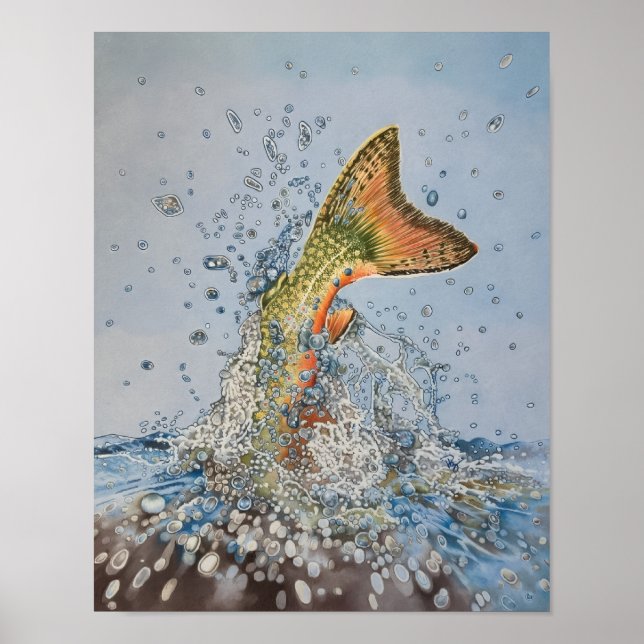 Brook Trout Splash Poster (Front)