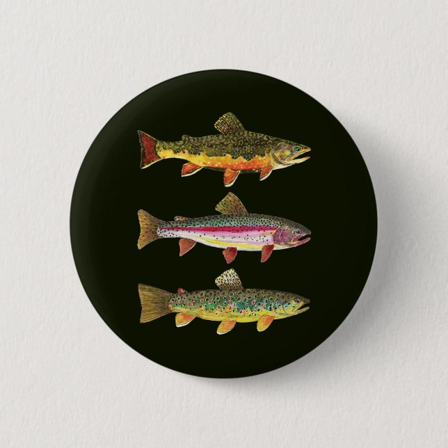 Brook Trout Sport Fishing 6 Cm Round Badge (Front)