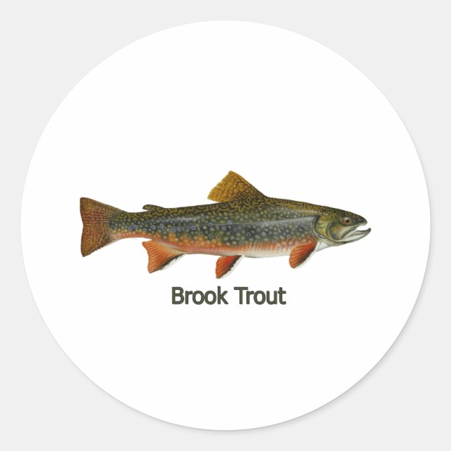 Brook Trout (titled) Classic Round Sticker (Front)