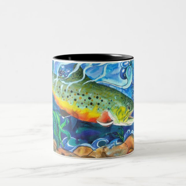Brook Trout Two-Tone Coffee Mug (Center)