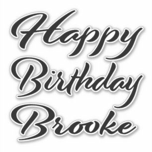 Brooke name first name black sticker birthday