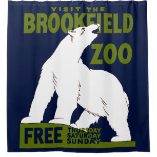 Brookfield Zoo, Federal Art Program Poster 1936 Shower Curtain