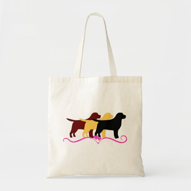 Brookhaven_Labradors Labs in 3 Colours & Hearts Tote Bag (Front)