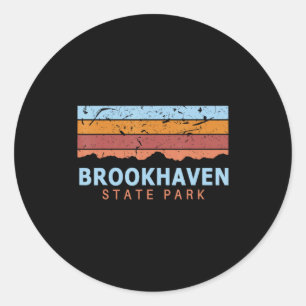 Brookhaven State Park New York Retro Cool Classic Round Sticker