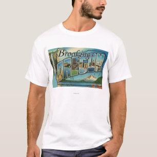 Brookings, Oregon - Large Letter Scenes T-Shirt
