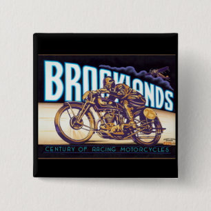 "Brookland's Motorcycle Racing" 15 Cm Square Badge