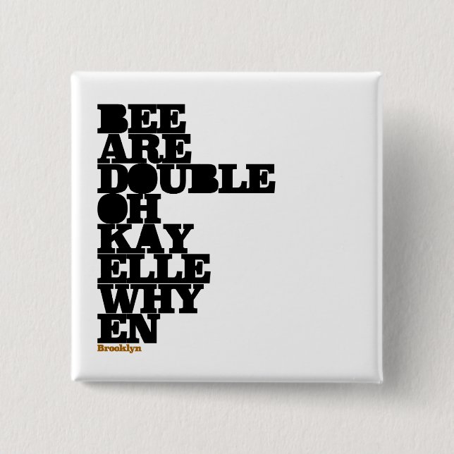 BROOKLYN 15 CM SQUARE BADGE (Front)