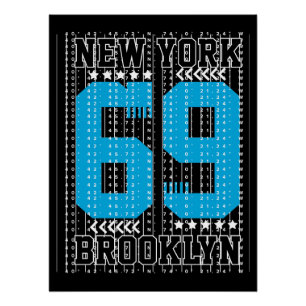 Brooklyn 69: Urban Edge & Numeric Style Poster
