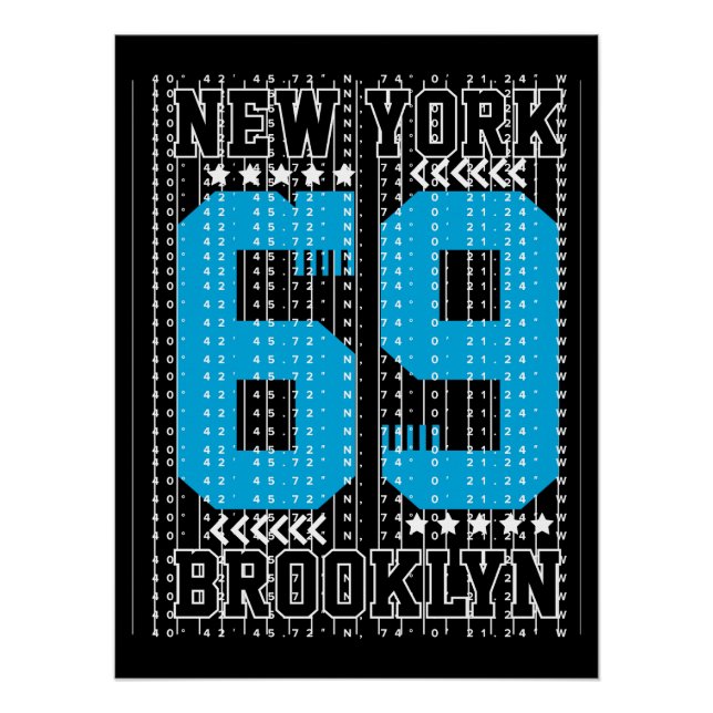 Brooklyn 69: Urban Edge & Numeric Style Poster (Front)