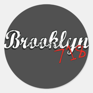 Brooklyn 718 classic round sticker