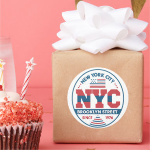 Brooklyn and New York city Classic Round Sticker