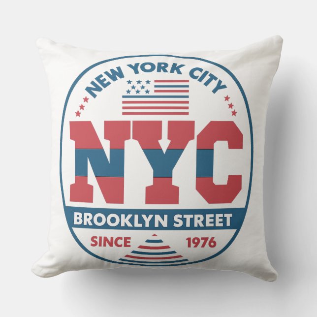 Brooklyn and New York city Throw Pillow (Front)
