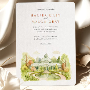 Brooklyn Botanic Garden Watercolor Wedding Invitation