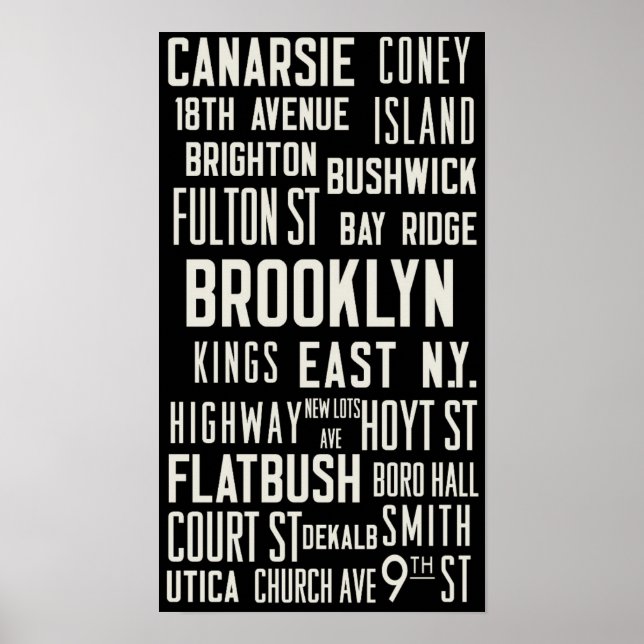 "Brooklyn Bound" Vintage Subway Print (Front)