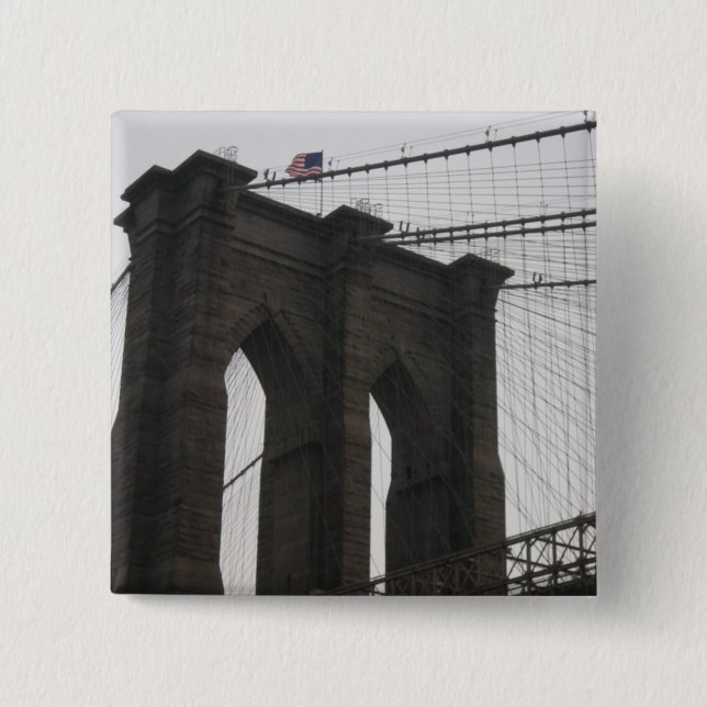 Brooklyn Bridge 15 Cm Square Badge (Front)