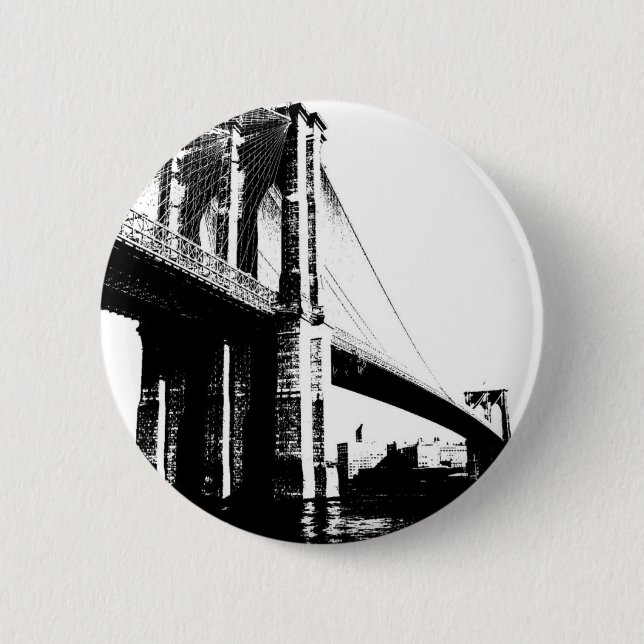 Brooklyn Bridge 6 Cm Round Badge (Front)