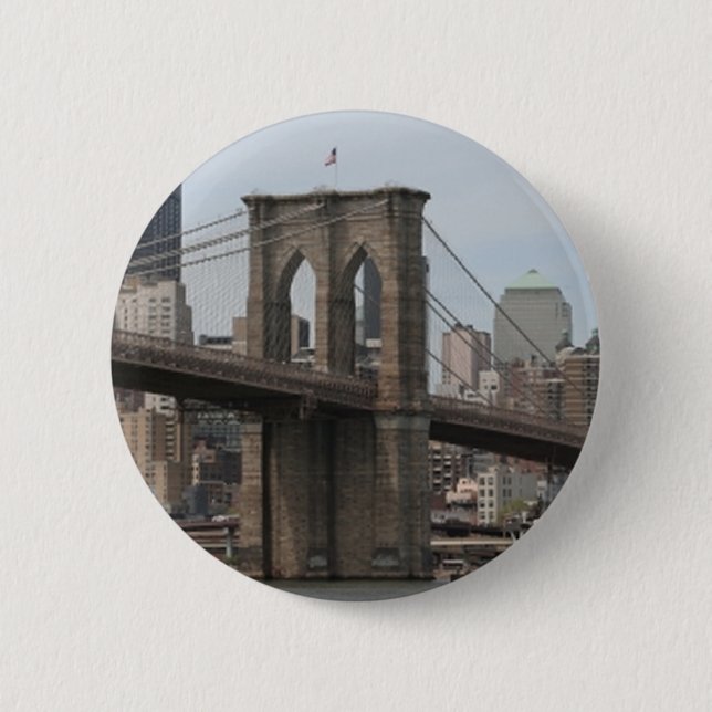 Brooklyn Bridge 6 Cm Round Badge (Front)