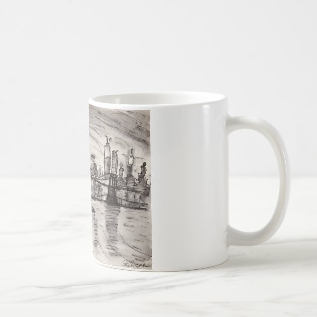 Brooklyn Bridge and a Grey Sky Coffee Mug (Right)