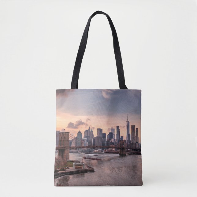 Brooklyn Bridge and Lower Manhattan Tote Bag (Front)