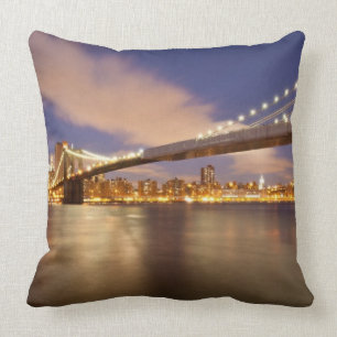 Brooklyn Bridge and Manhattan at Night. Cushion
