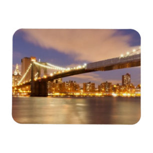 Brooklyn Bridge and Manhattan at Night. Magnet