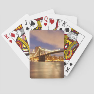 Brooklyn Bridge and Manhattan at Night. Playing Cards