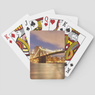 Brooklyn Bridge and Manhattan at Night. Playing Cards