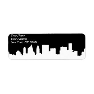 Brooklyn Bridge and Manhattan Skyline At Night, Ne Return Address Label