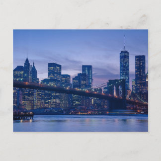 Brooklyn Bridge at Dusk Postcard