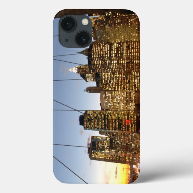 Brooklyn Bridge At Dusk With Manhattan Skyline Case-Mate iPhone Case (Back)