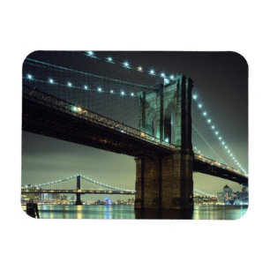 Brooklyn Bridge at night  Manhattan Bridge Magnet