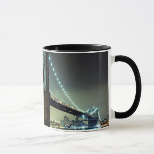 Brooklyn Bridge at night Manhattan Bridge Mug