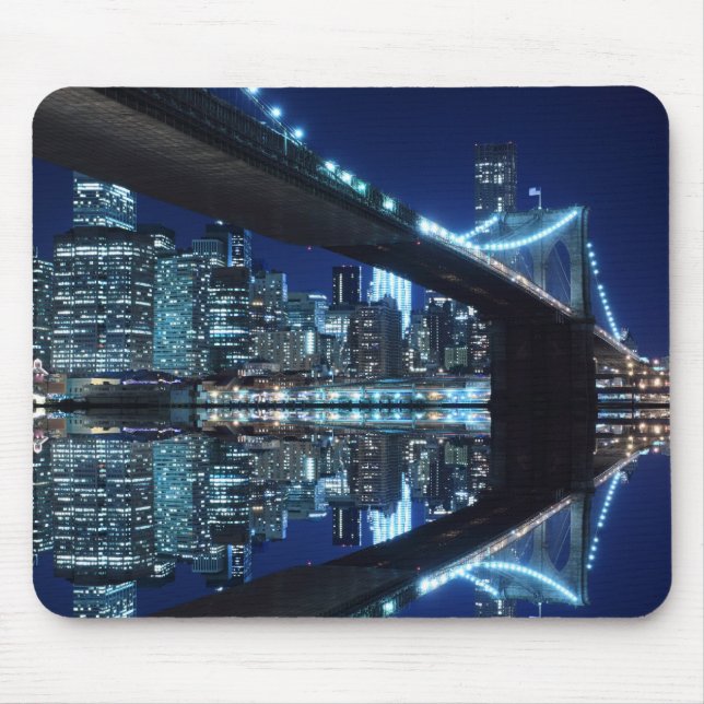 Brooklyn Bridge at Night, New York City Mouse Pad (Front)